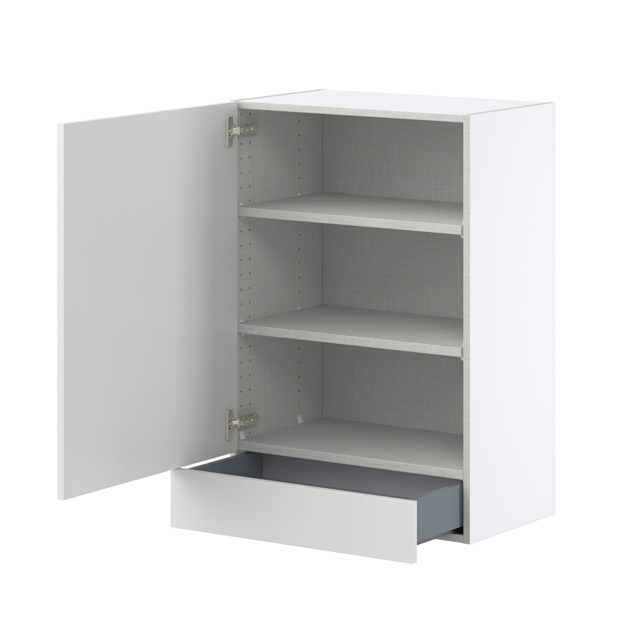 Hugo&Borg Riviera 24-in W x 35-in H x 14-in D Bright White 1-Drawer Wall Fully Assembled Cabinet (Recessed Panel Shaker Style)