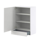 Hugo&Borg Riviera 24-in W x 35-in H x 14-in D Bright White 1-Drawer Wall Fully Assembled Cabinet (Recessed Panel Shaker Style)