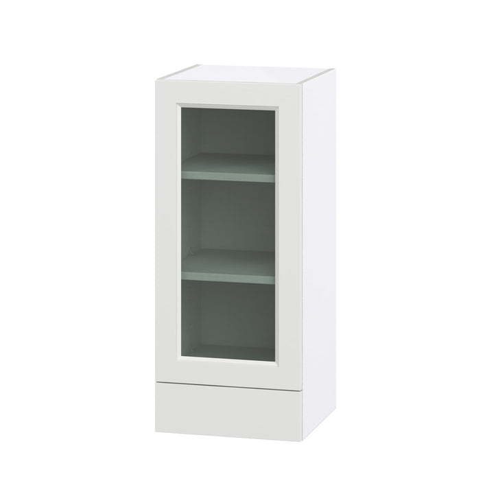 Hugo&Borg Riviera 15-in W x 35-in H x 14-in D Bright White 2-Drawers Wall Fully Assembled Cabinet (Glass Panel Shaker Style)