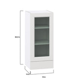 Hugo&Borg Riviera 15-in W x 35-in H x 14-in D Bright White 2-Drawers Wall Fully Assembled Cabinet (Glass Panel Shaker Style)