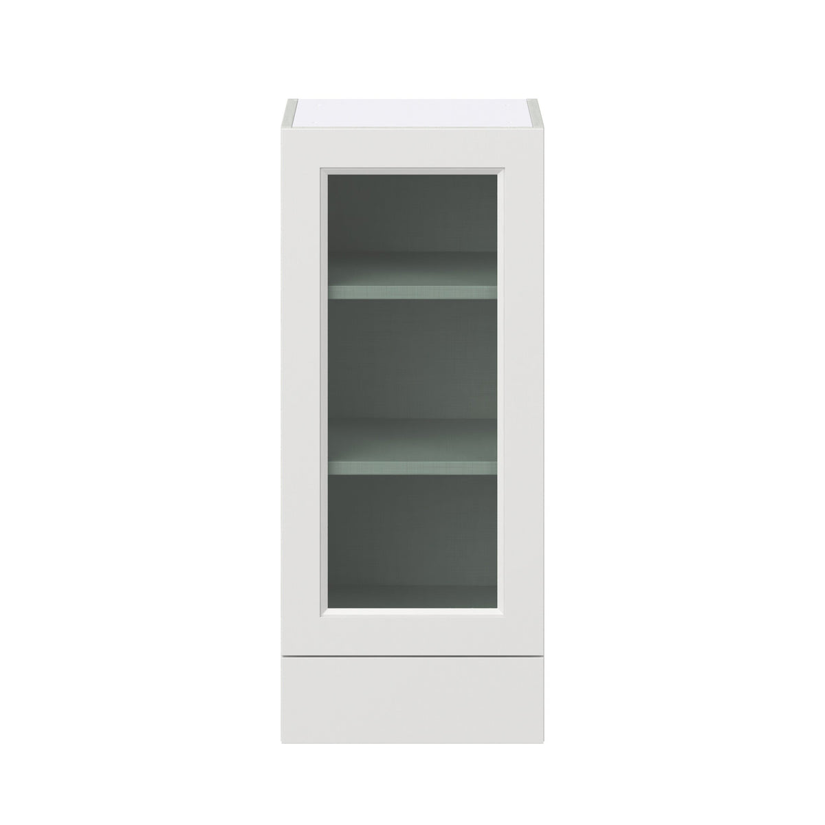Hugo&Borg Riviera 15-in W x 35-in H x 14-in D Bright White 2-Drawers Wall Fully Assembled Cabinet (Glass Panel Shaker Style)