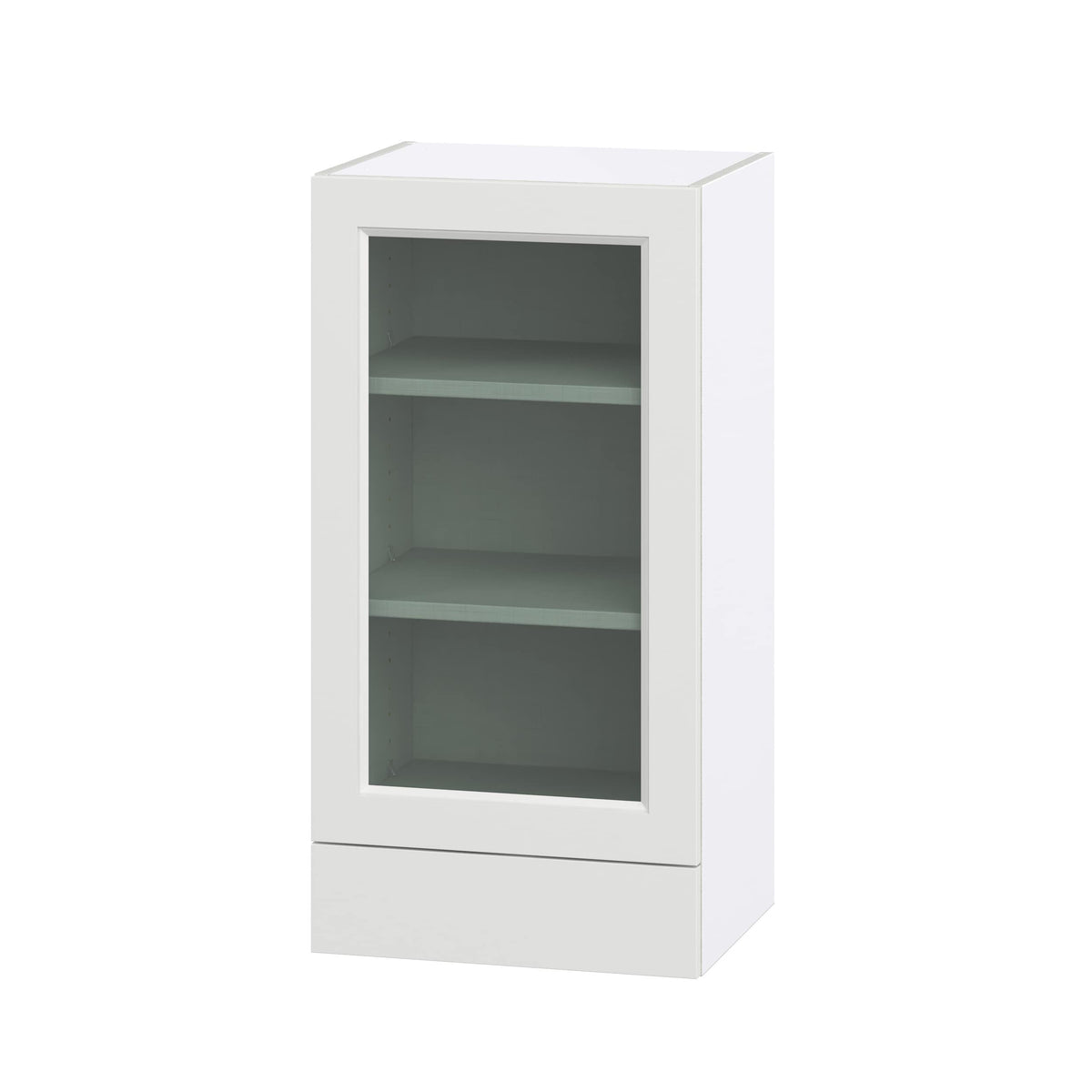 Hugo&Borg Riviera 18-in W x 35-in H x 14-in D Bright White 2-Drawers Wall Fully Assembled Cabinet (Glass Panel Shaker Style)