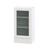 Hugo&Borg Riviera 18-in W x 35-in H x 14-in D Bright White 2-Drawers Wall Fully Assembled Cabinet (Glass Panel Shaker Style)
