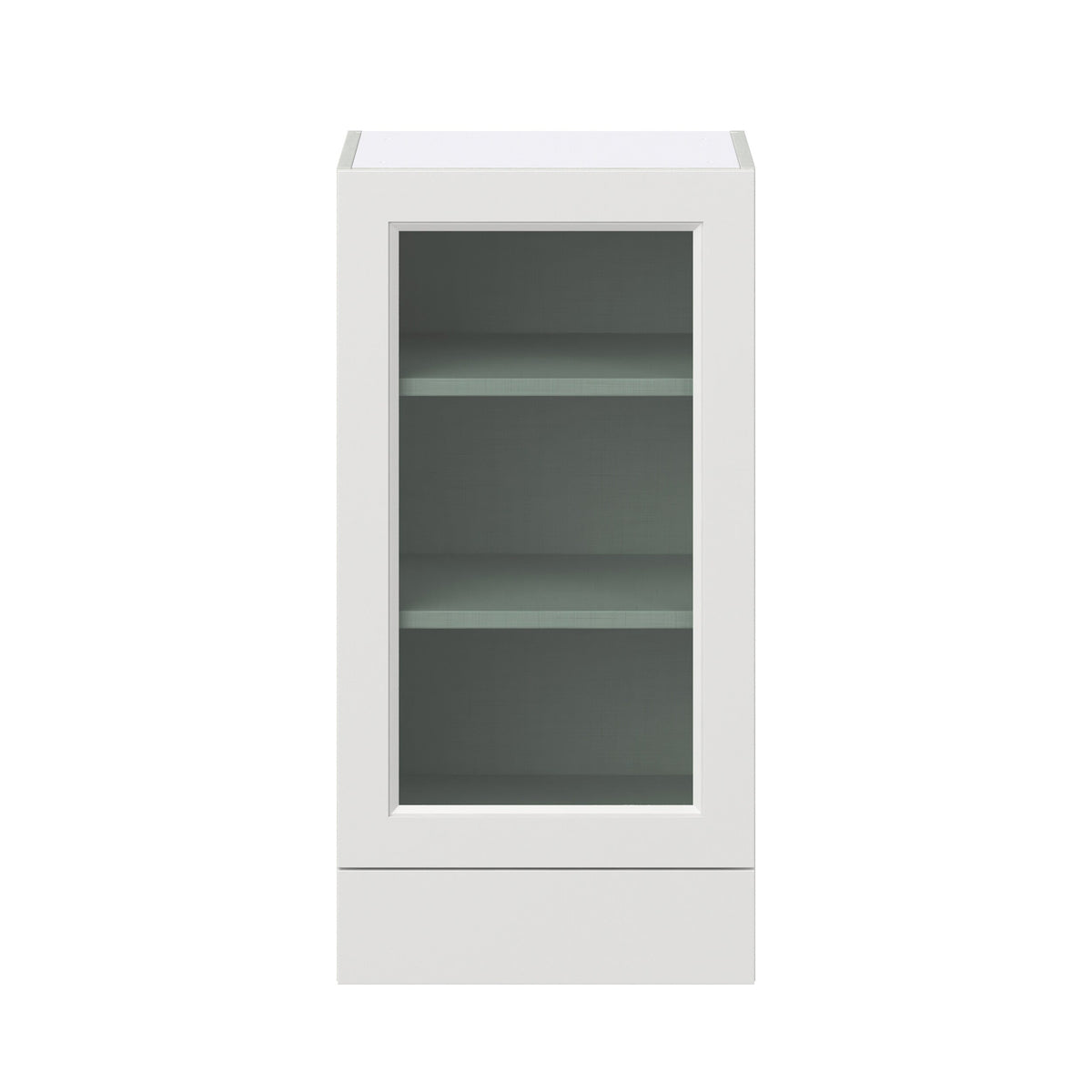 Hugo&Borg Riviera 18-in W x 35-in H x 14-in D Bright White 2-Drawers Wall Fully Assembled Cabinet (Glass Panel Shaker Style)