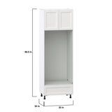 Hugo&Borg Riviera 30-in W x 89.5-in H x 24-in D Bright White 1-Drawer Microwave Base Fully Assembled Cabinet (Recessed Panel Shaker Style)