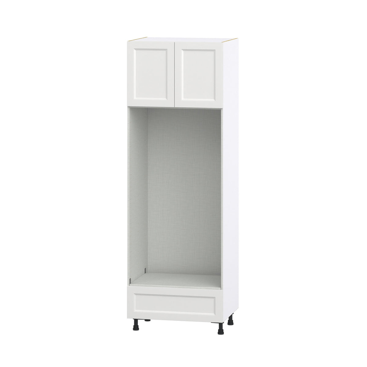 Hugo&Borg Riviera 30-in W x 89.5-in H x 24-in D Bright White 1-Drawer Microwave Base Fully Assembled Cabinet (Recessed Panel Shaker Style)