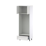 Hugo&Borg Riviera 30-in W x 89.5-in H x 24-in D Bright White 1-Drawer Microwave Base Fully Assembled Cabinet (Recessed Panel Shaker Style)