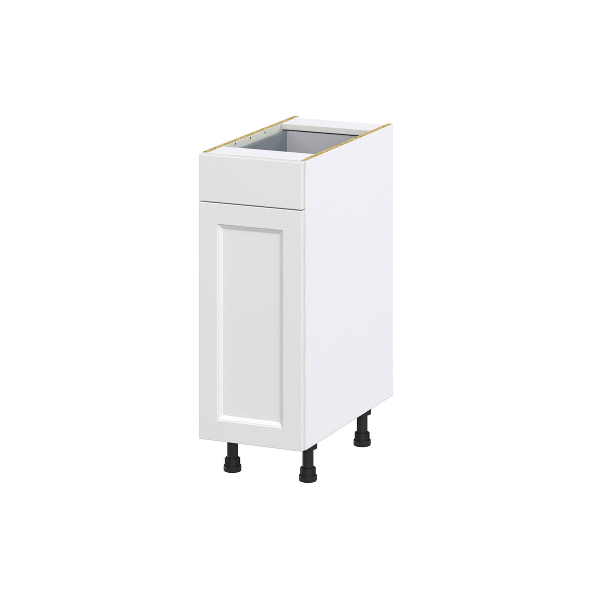 Hugo&Borg Riviera 12-in W x 34.5-in H x 24-in D Bright White 1-Drawer Base Fully Assembled Cabinet (Recessed Panel Shaker Style)