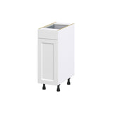 Hugo&Borg Riviera 12-in W x 34.5-in H x 24-in D Bright White 1-Drawer Base Fully Assembled Cabinet (Recessed Panel Shaker Style)