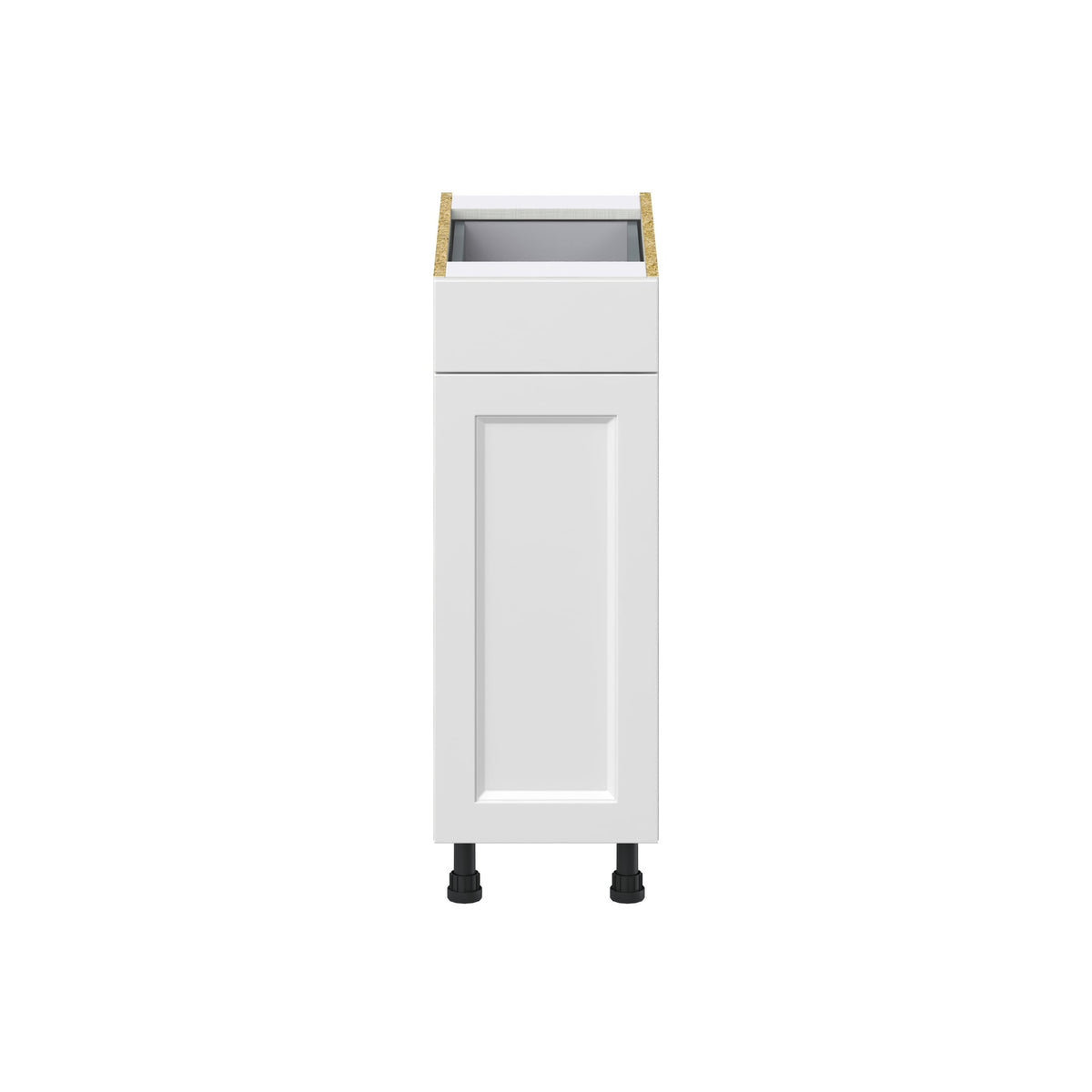 Hugo&Borg Riviera 12-in W x 34.5-in H x 24-in D Bright White 1-Drawer Base Fully Assembled Cabinet (Recessed Panel Shaker Style)