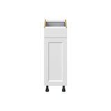 Hugo&Borg Riviera 12-in W x 34.5-in H x 24-in D Bright White 1-Drawer Base Fully Assembled Cabinet (Recessed Panel Shaker Style)