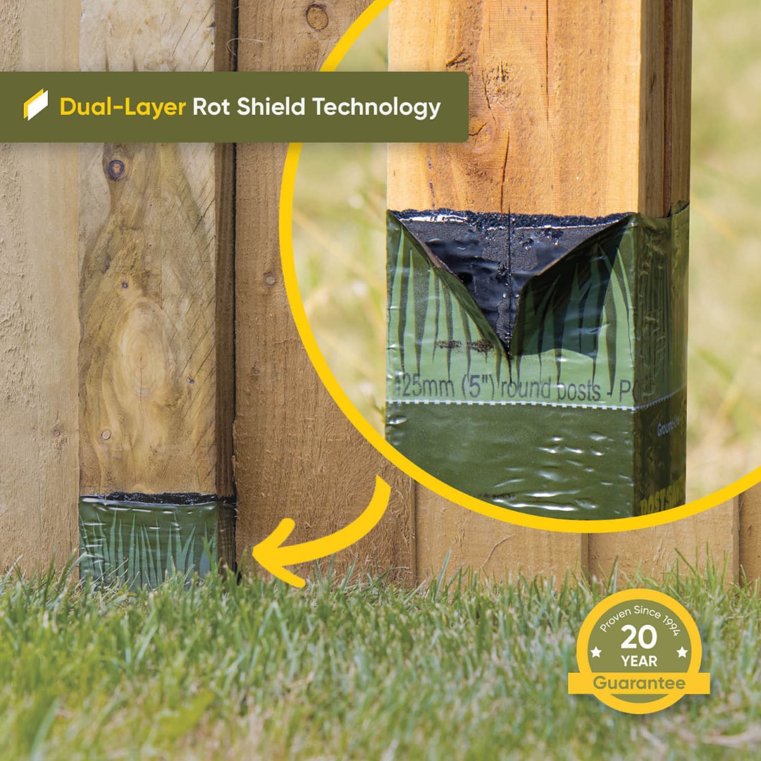 Postsaver Rot Protection Post Sleeve 4.5-in Black/Green Composite Post Sleeve For Wood Fence 10-Pack