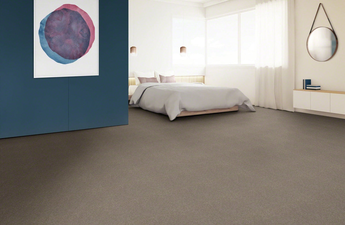 STAINMASTER Essentials Blue Diamonds III 12-ft Minimalist Textured Carpet Sample (Interior)