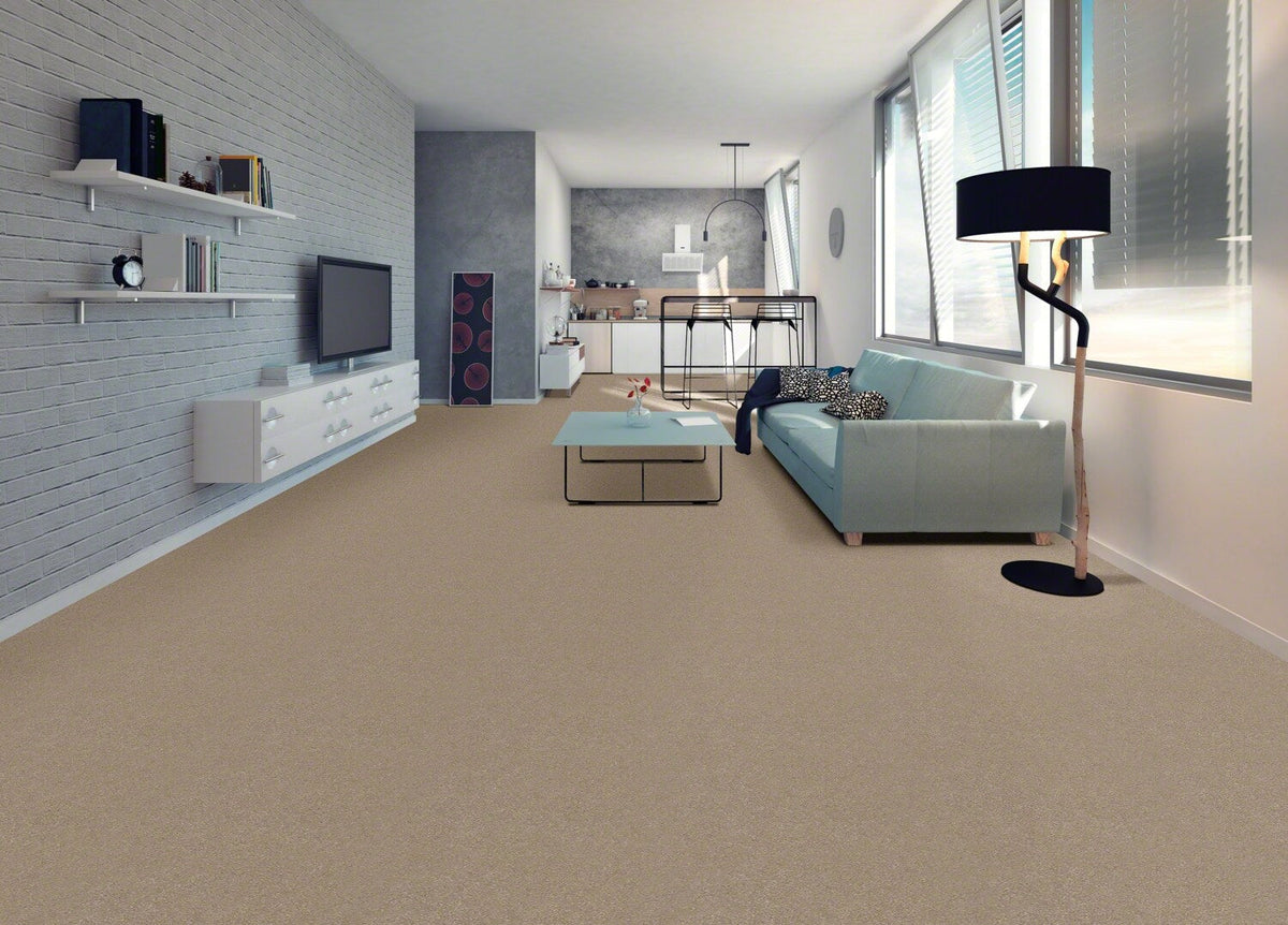 STAINMASTER Essentials Blue Diamonds III 8-in x 8-in Raw Lumber Textured Carpet Sample, 73.1-oz/sq yd Polyester (Indoor)