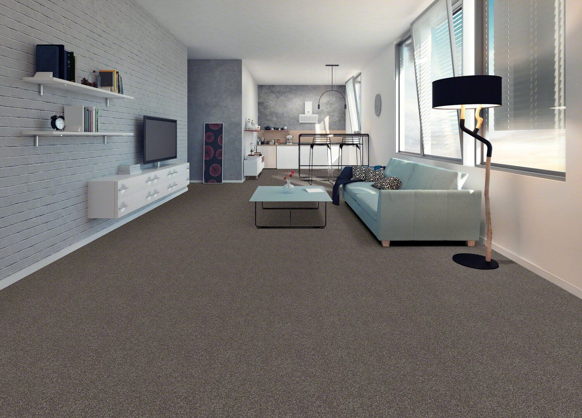 STAINMASTER Essentials Blue Diamonds III 8-in x 8-in Pewter Gray Polyester Textured Indoor Carpet Sample