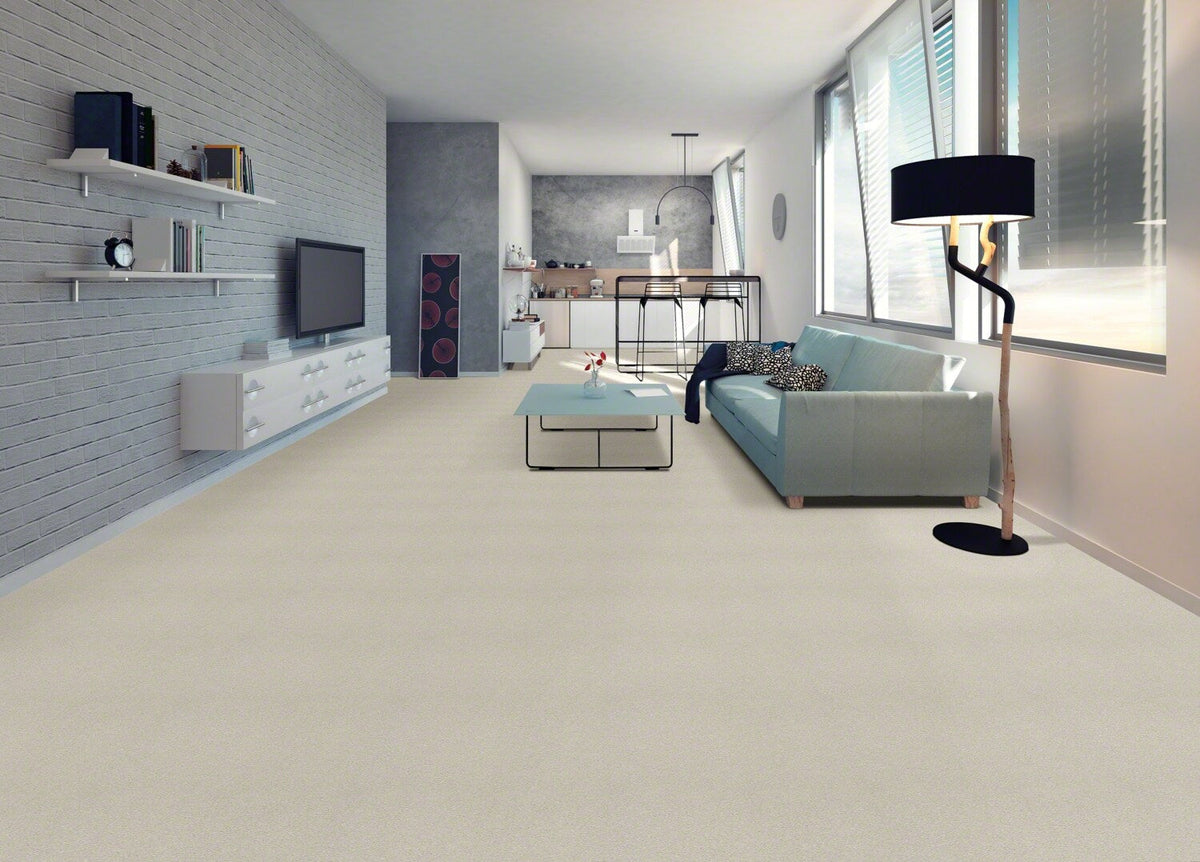 STAINMASTER Essentials Blue Diamonds II Minimalist 12-ft Textured Carpet Sample, 8-in x 8-in (Interior)