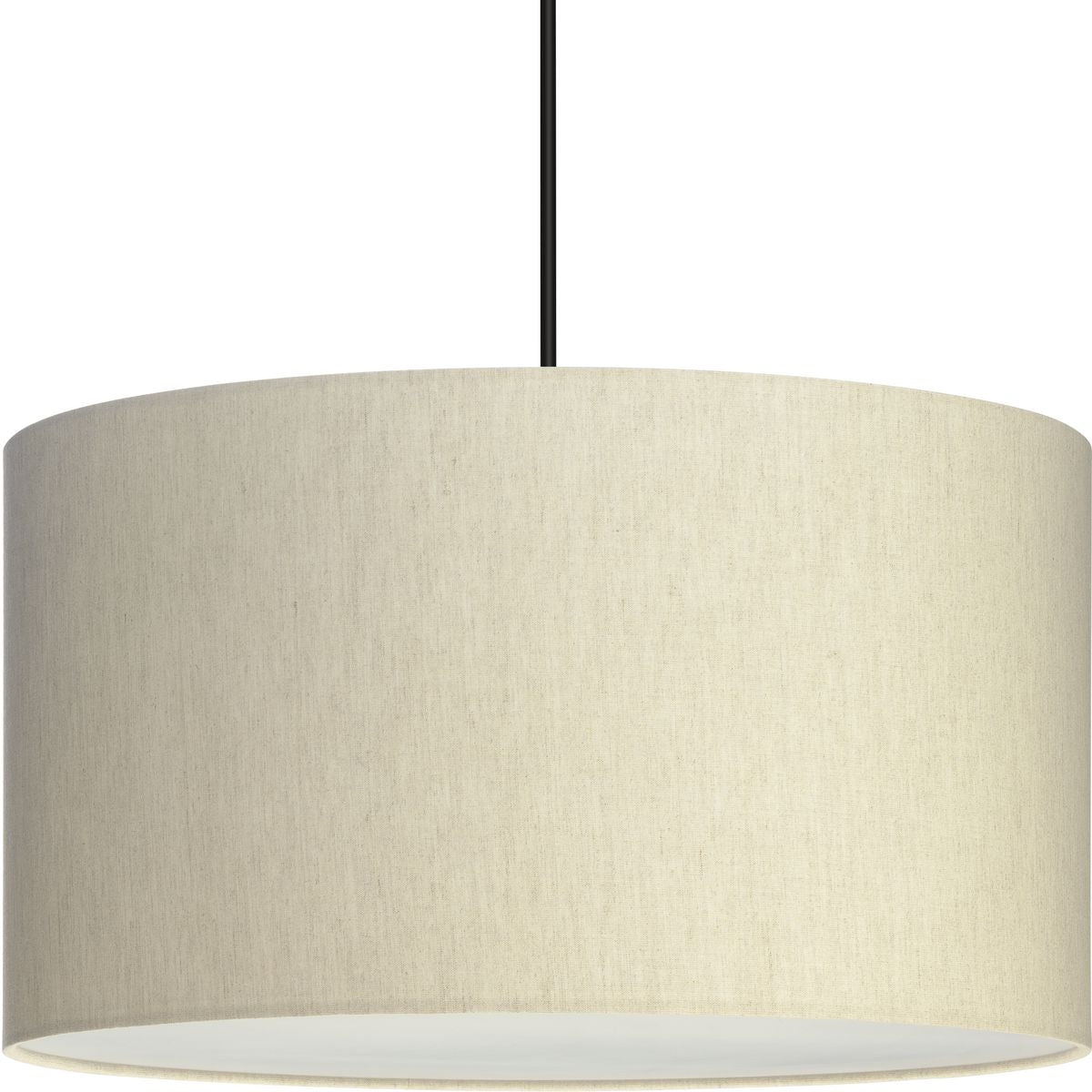 Progress Lighting Markor 3-Light Ecru Linen Transitional Drum Medium Hanging Pendant Light