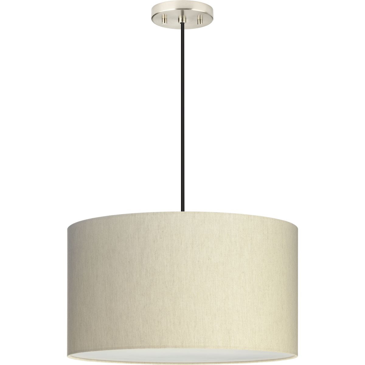 Progress Lighting Markor 3-Light Ecru Linen Transitional Drum Medium Hanging Pendant Light