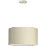 Progress Lighting Markor 3-Light Ecru Linen Transitional Drum Medium Hanging Pendant Light