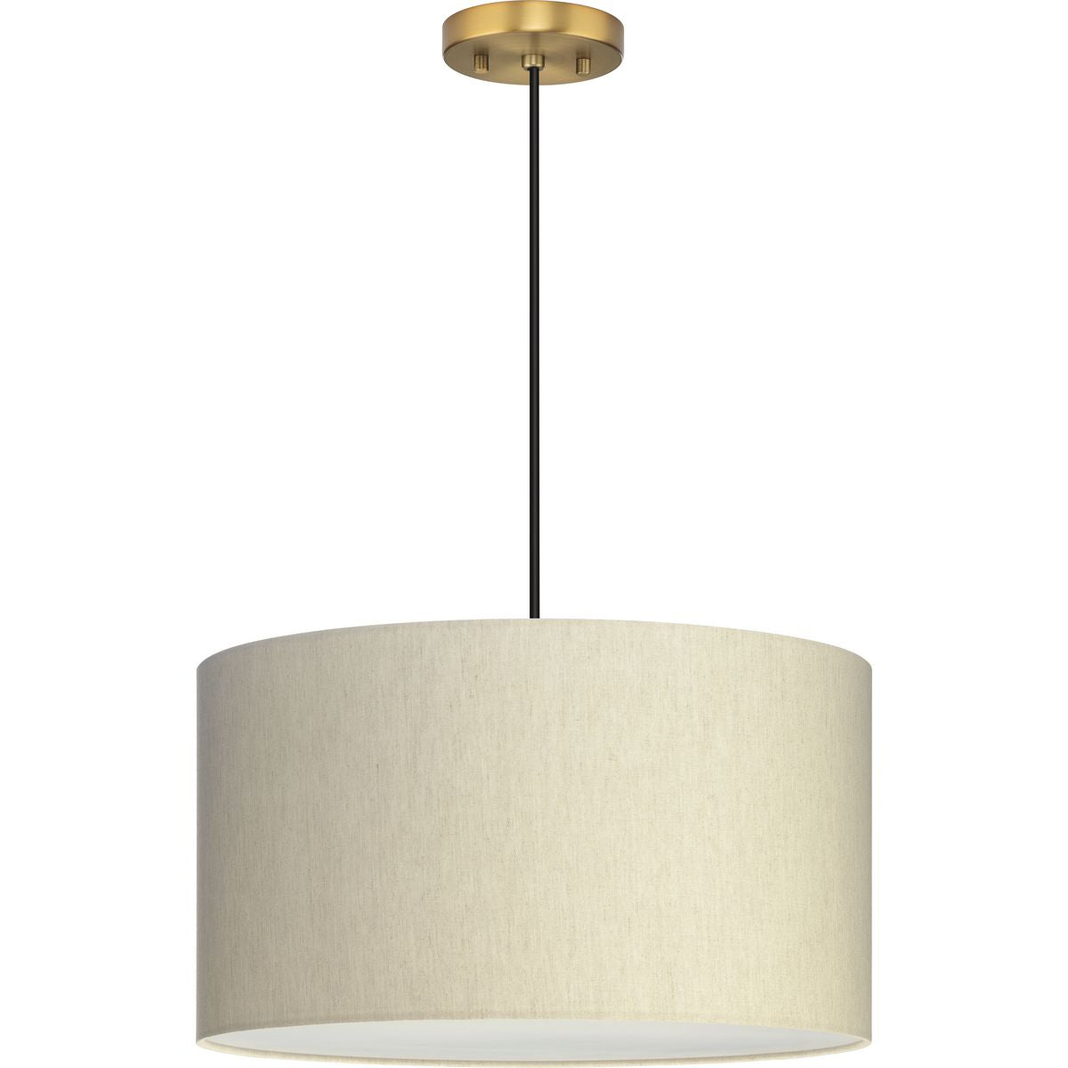 Progress Lighting Markor 3-Light Ecru Linen Transitional Drum Medium Hanging Pendant Light