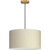 Progress Lighting Markor 3-Light Ecru Linen Transitional Drum Medium Hanging Pendant Light