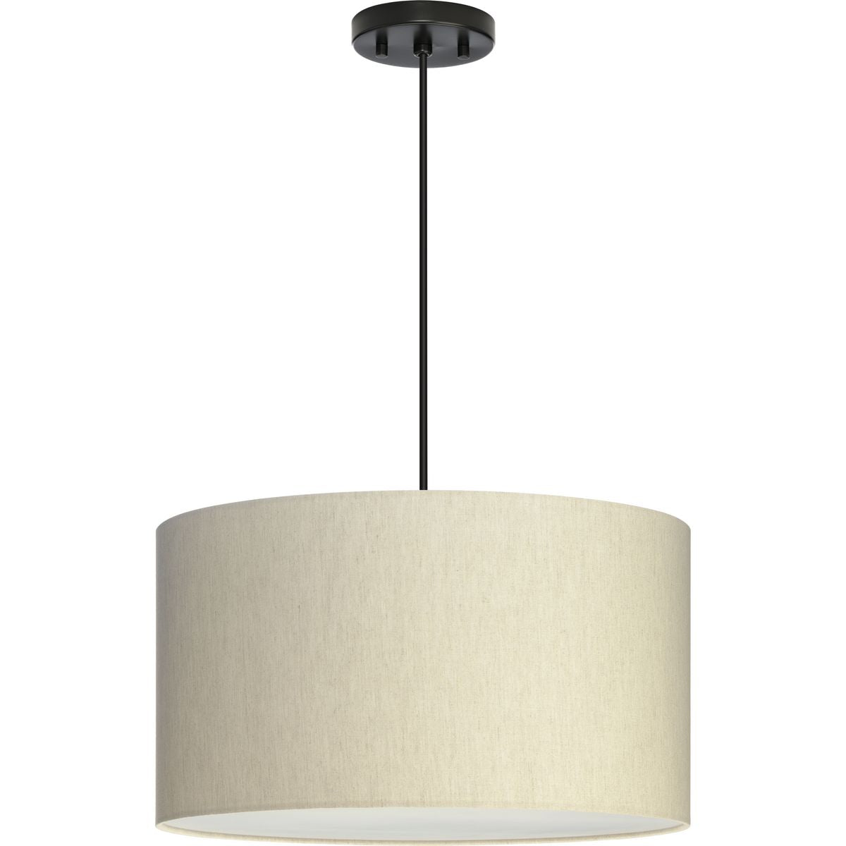 Progress Lighting Markor 3-Light Ecru Linen Transitional Drum Medium Hanging Pendant Light