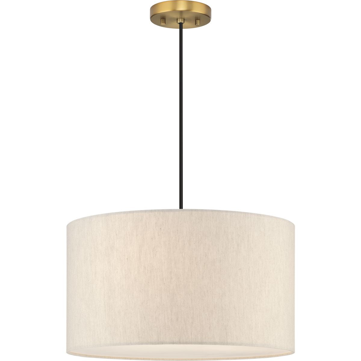Progress Lighting Markor 3-Light Ecru Linen Transitional Drum Medium Hanging Pendant Light