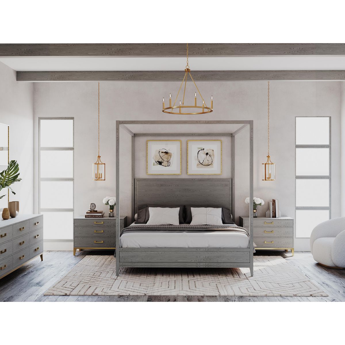 Progress Lighting Gilliam 3-Light Vintage Brass Farmhouse Clear Glass Cylinder Medium Hanging Pendant Light