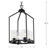 Progress Lighting Goodwin 4-Light Matte Black Farmhouse Clear Glass Cylinder Medium Hanging Pendant Light