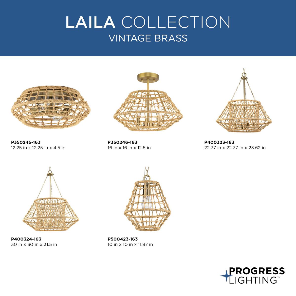 Progress Lighting Laila 4-Light Coastal Chandelier
