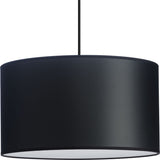 Progress Lighting Markor 3-Light Black Parchment Transitional Drum Medium Hanging Pendant Light