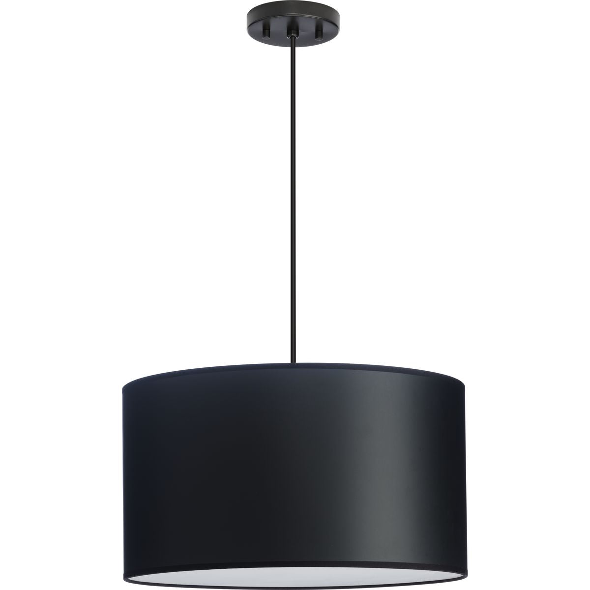 Progress Lighting Markor 3-Light Black Parchment Transitional Drum Medium Hanging Pendant Light