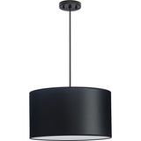 Progress Lighting Markor 3-Light Black Parchment Transitional Drum Medium Hanging Pendant Light