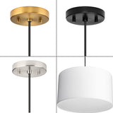 Progress Lighting Markor 3-Light White Linen Transitional Drum Medium Hanging Pendant Light