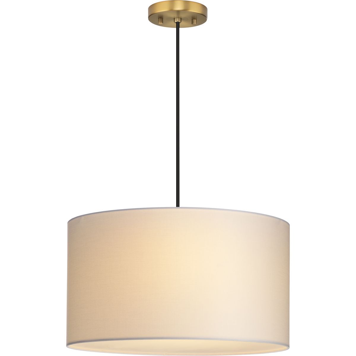 Progress Lighting Markor 3-Light White Linen Transitional Drum Medium Hanging Pendant Light