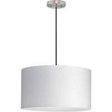 Progress Lighting Markor 3-Light White Linen Transitional Drum Medium Hanging Pendant Light