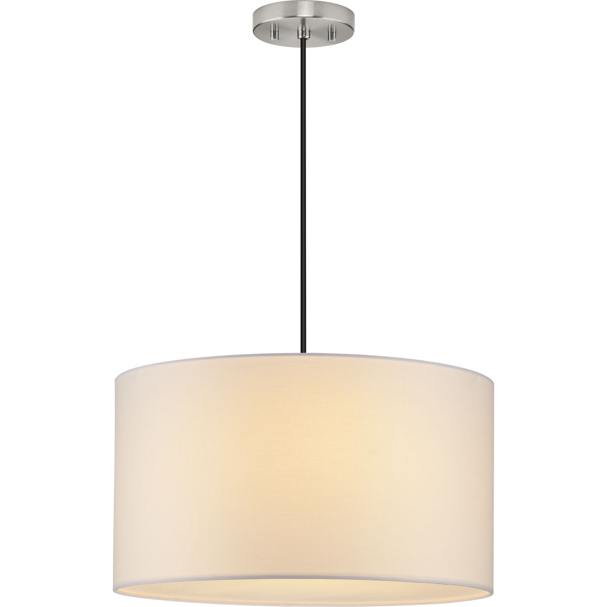 Progress Lighting Markor 3-Light White Linen Transitional Drum Medium Hanging Pendant Light