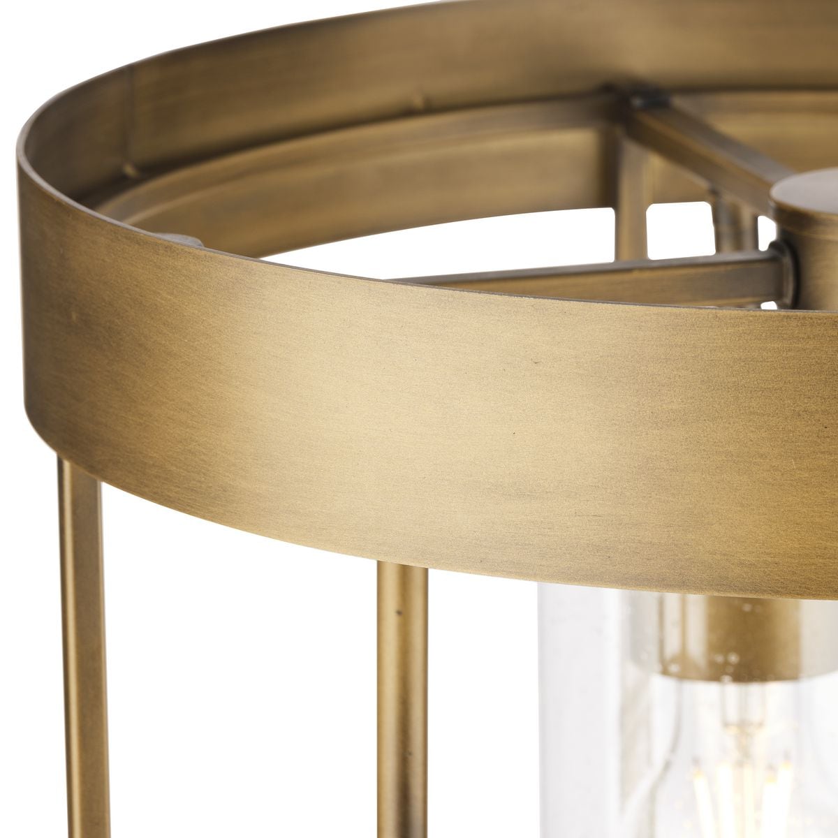 Progress Lighting Burgess 5-Light Aged Bronze Rustic Seeded Glass Cylinder Medium Hanging Pendant Light