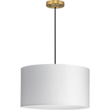 Progress Lighting Markor 3-Light White Linen Transitional Drum Medium Hanging Pendant Light