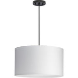 Progress Lighting Markor 3-Light White Linen Transitional Drum Medium Hanging Pendant Light