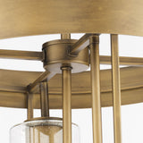 Progress Lighting Burgess 5-Light Aged Bronze Rustic Seeded Glass Cylinder Medium Hanging Pendant Light