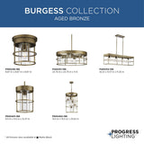 Progress Lighting Burgess 4-Light Matte Black Craftsman Chandelier