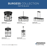 Progress Lighting Burgess 4-Light Bronze Craftsman Chandelier