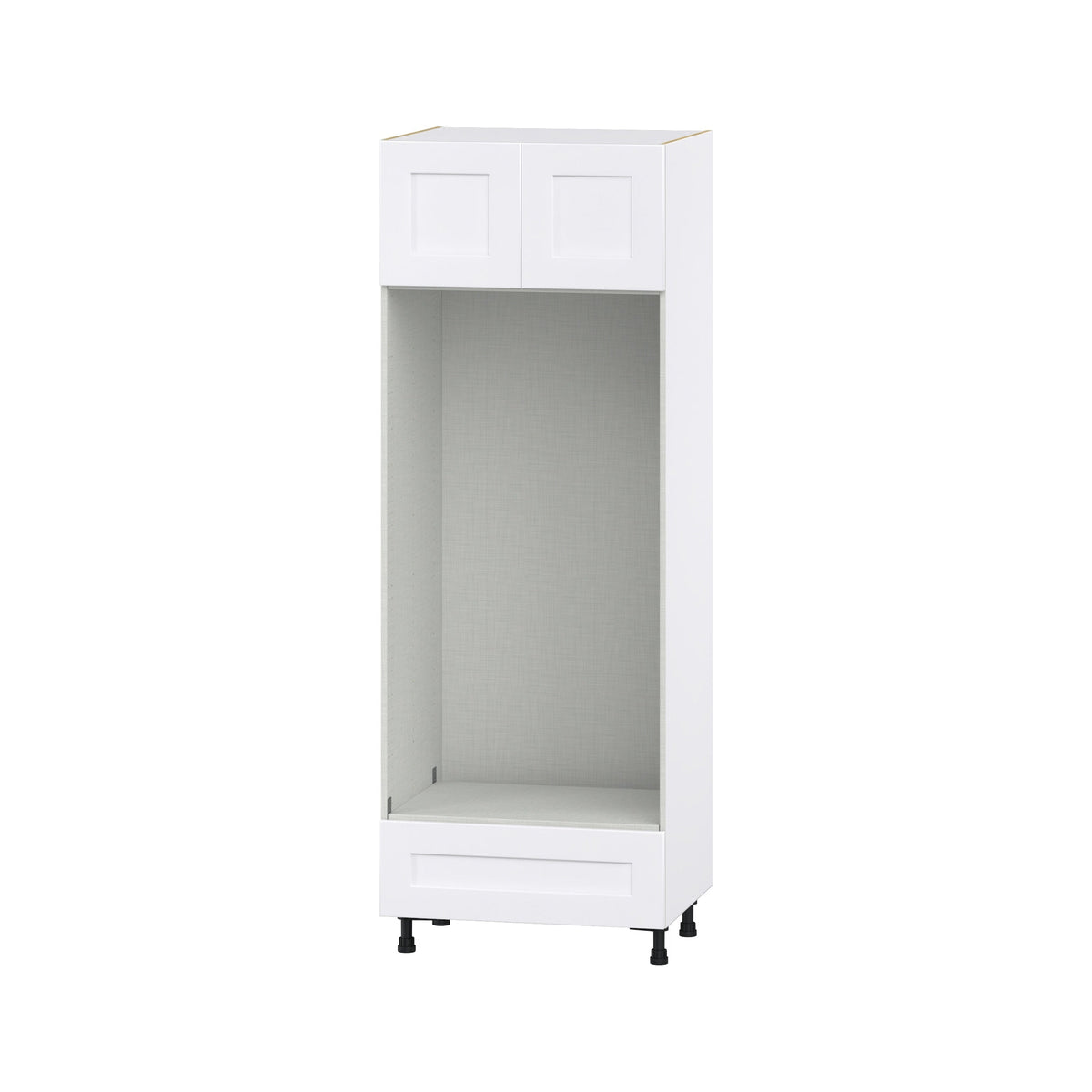 Hugo&Borg Jolie 30-in W x 84.5-in H x 24-in D Warm White 1-Drawer Double Oven Base Fully Assembled Cabinet (Flat Panel Shaker Style)