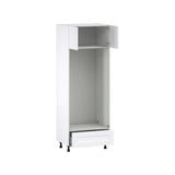 Hugo&Borg Jolie 30-in W x 84.5-in H x 24-in D Warm White 1-Drawer Double Oven Base Fully Assembled Cabinet (Flat Panel Shaker Style)