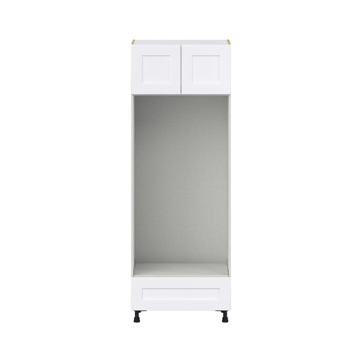 Hugo&Borg Jolie 30-in W x 84.5-in H x 24-in D Warm White 1-Drawer Double Oven Base Fully Assembled Cabinet (Flat Panel Shaker Style)