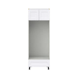 Hugo&Borg Jolie 30-in W x 84.5-in H x 24-in D Warm White 1-Drawer Double Oven Base Fully Assembled Cabinet (Flat Panel Shaker Style)