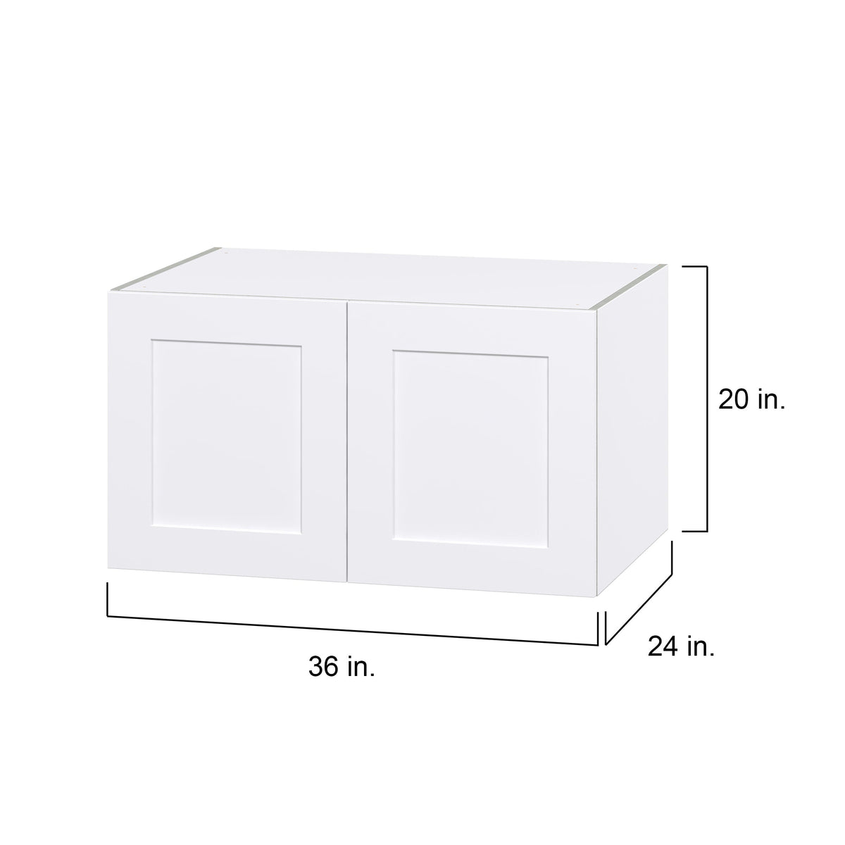 Hugo&Borg Jolie 36-in W x 20-in H x 24-in D Warm White Wall Fully Assembled Cabinet (Flat Panel Shaker Door Style)
