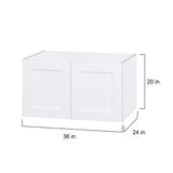 Hugo&Borg Jolie 36-in W x 20-in H x 24-in D Warm White Wall Fully Assembled Cabinet (Flat Panel Shaker Door Style)