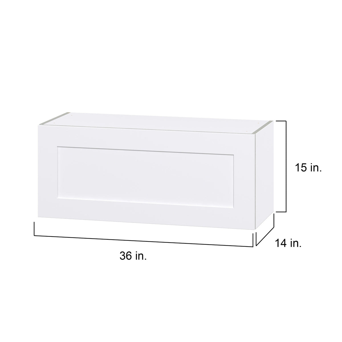 Hugo&Borg Jolie 36-in W x 15-in H x 14-in D Warm White Wall Fully Assembled Cabinet (Flat Panel Shaker Door Style)